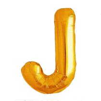 Balão Metalizado Letra J Dourado 70cm - Neotrentina