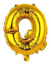 Balão Metalizado Letra Q Ouro 16" (40cm) - Mundo Bizarro