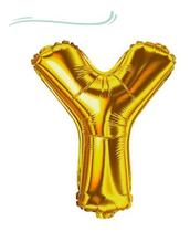 Balão Metalizado Letra Y 40cm Com Palito Dourado