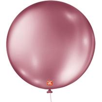 Balão Metalizado N.05 Redondo Rosa Pacote com 25