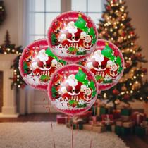 Balão Metalizado Natal 45cm 8 Balões Papai Noel (18p) Lindo Balão Metalizado Natal 45cm 8 Balões Papai Noel (18p) Lindo