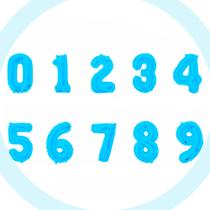 Balão metalizado numérico Azul n16" 40cm decoração festa