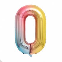 Balão Metalizado Número 0 Degradê 40cm - Festway