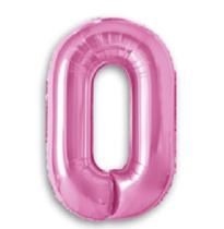 Balão Metalizado Número 0 Pink 16" (40cm) - Make+
