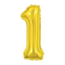 Balão Metalizado Número 1 Dourado - 40'' (102 cm)