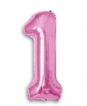 Balão Metalizado Número 1 Pink 16" (40cm) - Make+