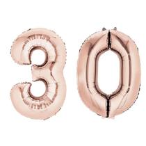 Balão Metalizado Número 30 Rose Gold - 70cm - Extra Festas