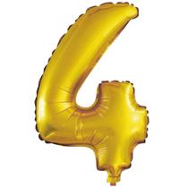 Balão Metalizado Número 4 Dourado 16 polegadas / 40cm Starlux Balão Metalizado Número 4 Dourado 16 polegadas / 40cm Starlux
