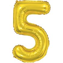 Balão Metalizado Número 5 Dourado 40Cm - GNA