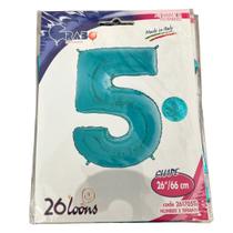 Balão Metalizado Número 5 Tiffany - 26 (66 cm)