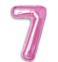 Balão Metalizado Número 7 Pink 16" (40cm) - Make+