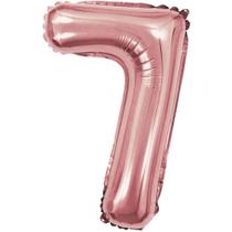 Balão Metalizado Número 7 Rose 40CM Balão Metalizado Número 7 Rose 40CM