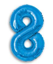 Balão Metalizado Número 8 Azul 16" (40cm) - Make+