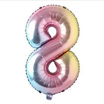 Balão Metalizado Número 8 Degradê 75cm