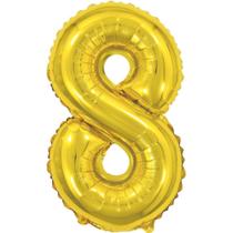 Balão Metalizado Número 8 Dourado 40Cm - GNA