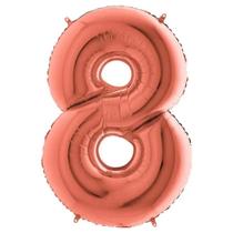 Balão Metalizado Número 8 Rosé Gold - 14'' (36 cm) Balão Metalizado Número 8 Rosé Gold - 14'' (36 cm)