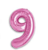 Balão Metalizado Número 9 Pink 16" (40cm) - Make+