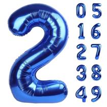 Balão Metalizado Número Azul 75cm - Balão de Aniversário 1 Unidade Balão Metalizado Número Azul 75cm - Balão de Aniversário 1 Unidade