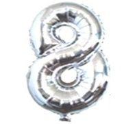 Balão Metalizado Número Prata de 40cm (16 Polegadas) Prata
