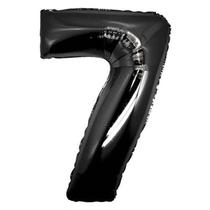 Balão Metalizado Número Preto - 1 Metro
