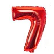 Balão Metalizado Número Vermelho de 40cm (16 Polegadas) - Vermelho