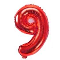 Balão Metalizado Número Vermelho de 40cm (16 Polegadas) - Vermelho