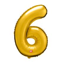 Balão Metalizado Números 39" 100cm - Dourado - 01 unidade