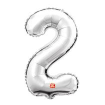 Balão Metalizado Números 39" 100cm - Prateado - 01 unidade
