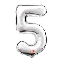 Balão Metalizado Números 39" 100cm - Prateado - 01 unidade