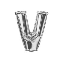Balão Metalizado Prata Letra Decoração Festa 55 cm