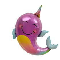 Balão Metalizado Rainbow Unicorn Dolphin Narwhal 79x41cm
