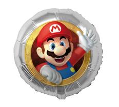Balão Metalizado Redondo 18" Festa Mario - Vermelha - 10 unidades - Cromus - Rizzo Festas