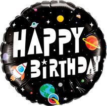 Balão metalizado redondo aniversário astronauta 18 polegadas qualatex 88056