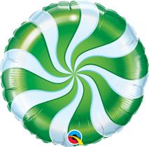 Balão Metalizado Redondo Bala Espiralada Verde 9 Pol 51000