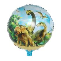 Balão Metalizado Redondo de Dinossauros - 17 Polegadas