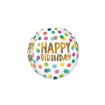 Balão Metalizado Redondo Happy Dots - 16'' (40cm) - 1 unidade - Cromus - Rizzo