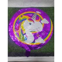 Balão Metalizado Redondo Unicornio Festa Decoração