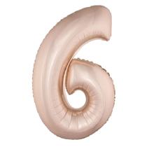 Balão Metalizado Rose Gold Número 6 - 1 Metro
