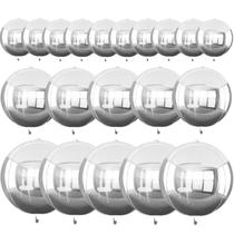 Balão Metalizado TONIFUL 4D Giant Round Silver 16 unidades para festa Balão Metalizado TONIFUL 4D Giant Round Silver 16 unidades para festa