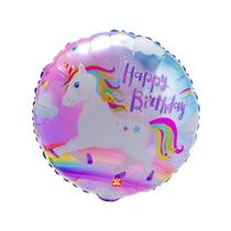Balão Microfoil Happy Birthday Unicórnio - 18" 45cm - 1 unidade - Balões São Roque