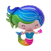Balão Microfoil Sereia 3D - 1 unidade - 80cm (31'') - Balões São Roque - Rizzo Balão Microfoil Sereia 3D - 1 unidade - 80cm (31'') - Balões São Roque - Rizzo