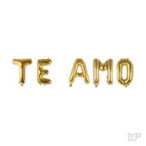 Balão N14 Kit Frase Te Amo Dourado São Roque - Sao Roque Balão N14 Kit Frase Te Amo Dourado São Roque - Sao Roque