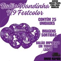 Balao N9 Tema Wandinha Lilas Decoraçao Evento Festa Bexiga