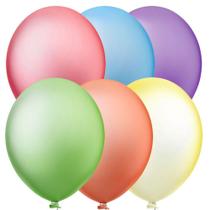 Balão Neon Sortido - 9 Polegadas - 30 unidades - Happy Day