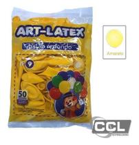 Balão Nº9 Liso C/ 50 Un Cor Amarelo Ouro - Decore Sua Festa! - Art Látex