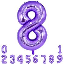 Balão Numérico TONIFUL 40 cm Purple Foil Mylar Big Digital 8