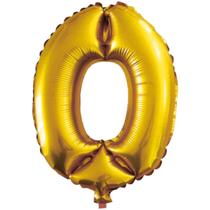 Balão Número 0 Metalizado Dourado 16" / 40cm Starlux Balão Número 0 Metalizado Dourado 16" / 40cm Starlux