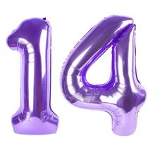 Balão Número 14 Roxo Kelfuoya 40" de Folha