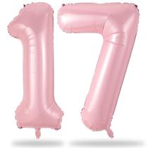 Balão Número 17 - Rosa Claro - 40cm - Festa de Aniversário