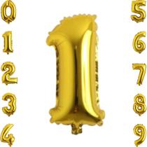 Balão Numero Metalizado 75cm Dourado, Balão Metalizado Numero Gigante, Balão De Número Grande Metalizado 75cm, Flutua